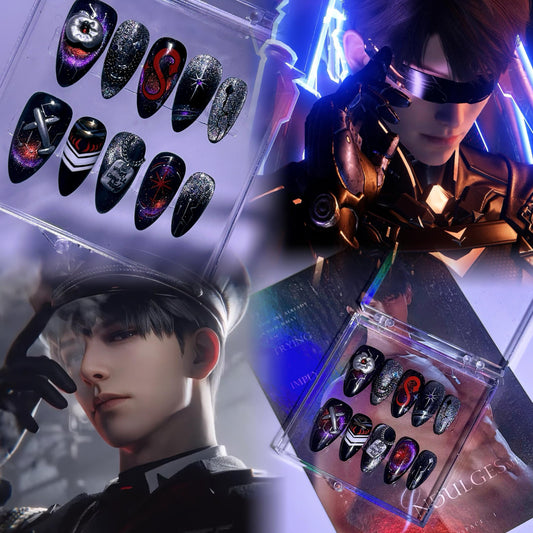 Love and Deep Space Caleb impression Press on nail 3D Nail Set Anime Press on nail