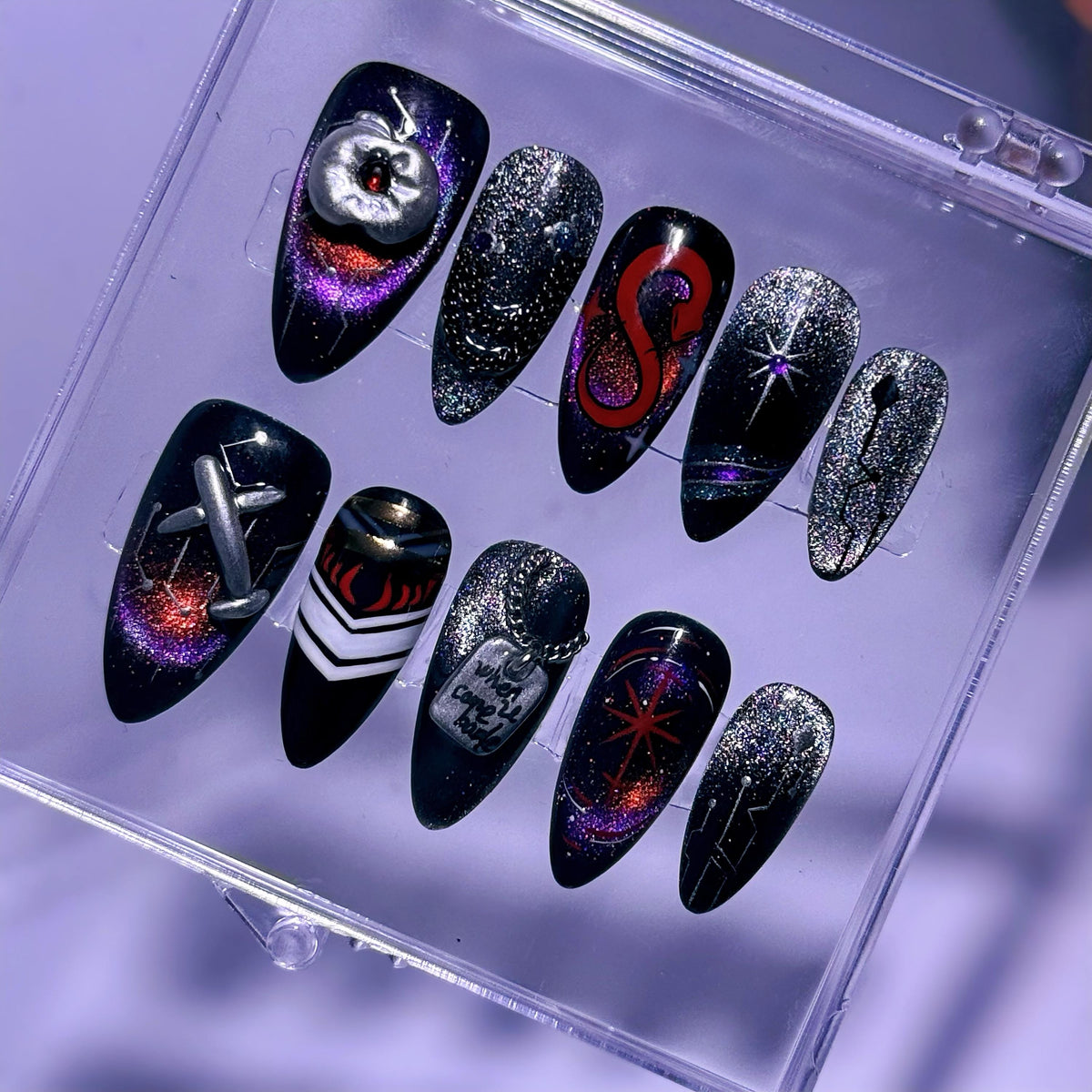 Love and Deep Space Caleb impression Press on nail 3D Nail Set Anime Press on nail